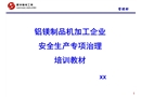 鋁鎂制品機加工企業安全生產專項治理培訓教材