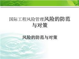 國際工程風險管理風險的防范與對策
